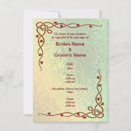 秋の緑と黄色の抽象芸術 招待状