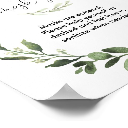 秋の緑のカボチャ消毒マスクステーション看板 ポスター (角)