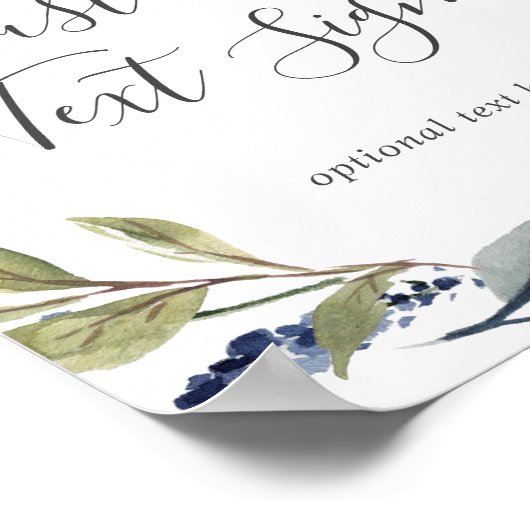 秋の緑のカードとギフトカスタム文字の看板 ポスター (角)