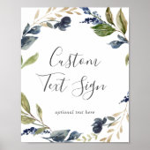 秋の緑のカードとギフトカスタム文字の看板 ポスター (正面)