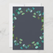 秋の緑のリース秋インラブブライダルシャワー 招待状 (裏面)