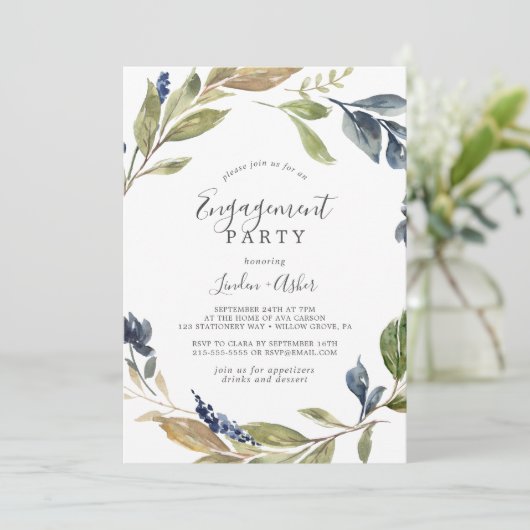 秋の緑の婚約パーティ 招待状 (スタンド正面)