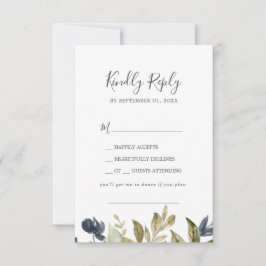 秋の緑の歌のリクエストRSVPカード 出欠カード