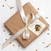 秋の緑の水彩紅葉感謝祭 スクエアシール