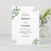 秋の緑の結婚式招待状 招待状 (スタンド正面)