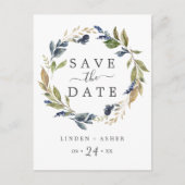 秋の緑はがきを保存 インビテーションポストカード (正面)