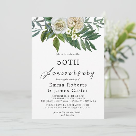 秋の緑結婚50周年 招待状 (スタンド正面)