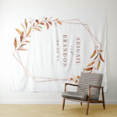 秋の緑豊かな幾何学的な結婚式の写真用背景 タペストリー (インサイチュ(横))