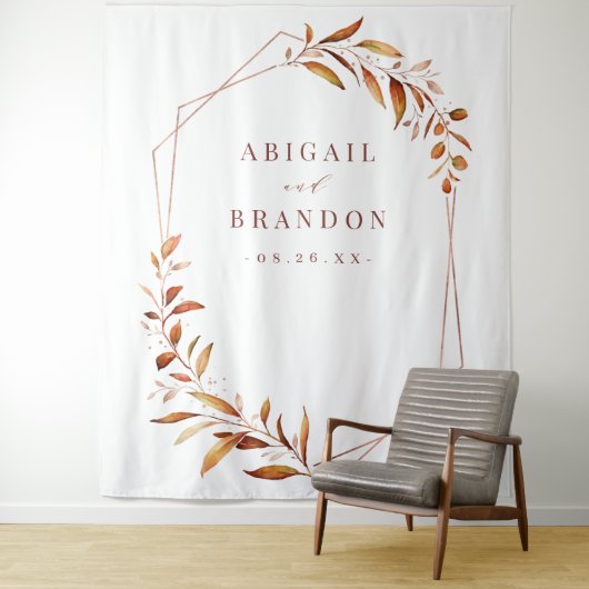 秋の緑豊かな幾何学的な結婚式の写真用背景 タペストリー (インサイチュ)