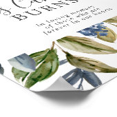 秋の緑 このキャンドルが燃える追悼プレート ポスター (角)