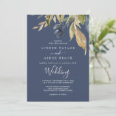 秋の緑 |ネイビー結婚ズ 招待状 (スタンド正面)