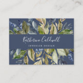 秋の緑 |ネイビー・ビジネス・カード 名刺 (正面)