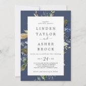 秋の緑 |海軍はっきりした名結婚ズ 招待状 (正面)