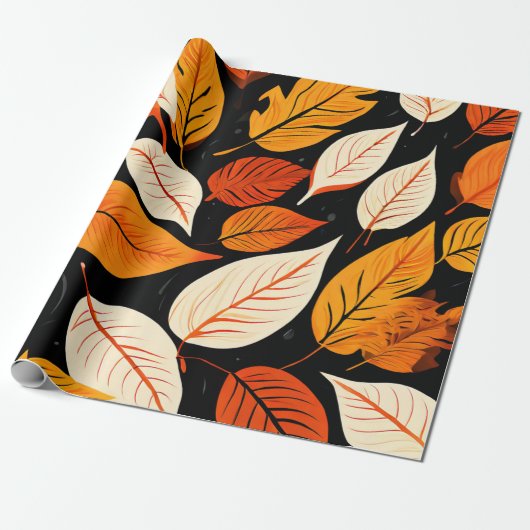 秋の繁栄：鮮やか紅葉 ラッピングペーパー (アンロールド)