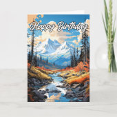 秋の美しいクリーク | ハッピーバースデー カード (正面)