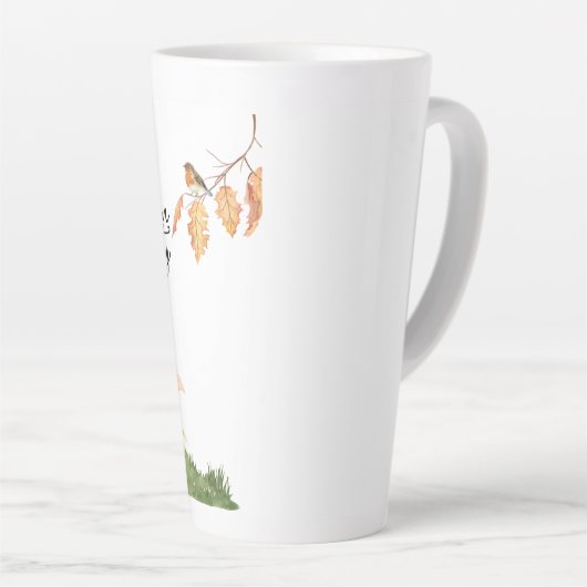 秋の美しいコーヒーマグ カフェラテマグ (右アングル)