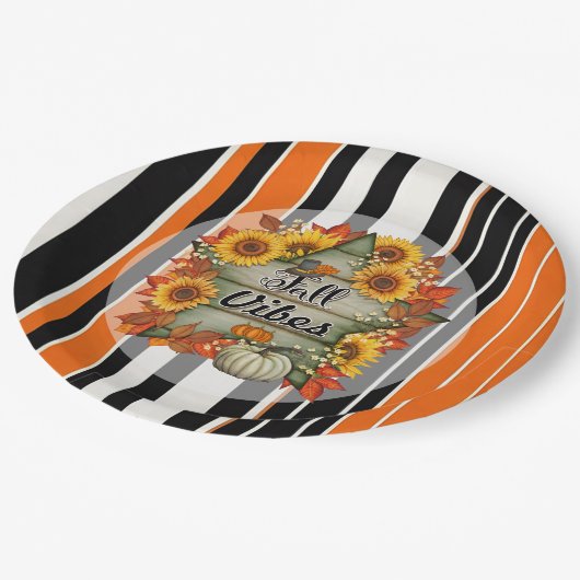 秋の美しいトレンディー感謝祭コレクション ペーパープレート (アングル)