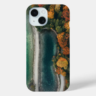 秋の美しい石カラフル道 iPhone 15ケース