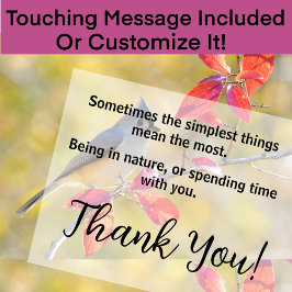 秋の美しい鳥写真 | Heartfelt サンキューカード