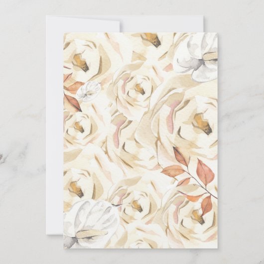 秋の美学秋ベビーシャワー 招待状 (裏面)