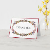 秋の群葉のサンキューカード カード (黄色い花)