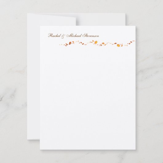 秋の群葉のサンキューカード ノートカード (正面)