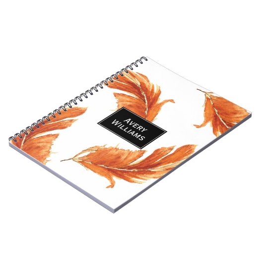 秋の羽の水の色のイラストレーション ノートブック (左側)