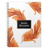 秋の羽の水の色のイラストレーション ノートブック (正面)