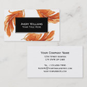 秋の羽の水の色のイラストレーション 名刺 (正面/裏面)