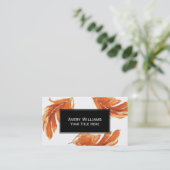 秋の羽の水の色のイラストレーション 名刺 (スタンド正面)