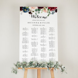 秋の習字アルファベットの座席表 ポスター