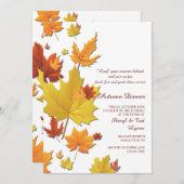 秋の背景の招待状 招待状 (正面/裏面)