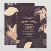 秋の背景の招待状 招待状 (正面/裏面)