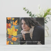 秋の背景フォト招待状 招待状 (スタンド正面)