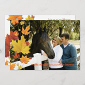 秋の背景写真招待状 招待状 (正面/裏面)