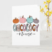 秋の腫瘍看護師 オータム パンプキン 感謝祭 カード (黄色い花)