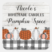 秋の自家製かぼちゃのスパイス スクエアシール (正面)