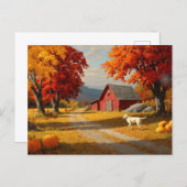 秋の自然の風景 紅葉の景観 ポストカード (正面/裏面)