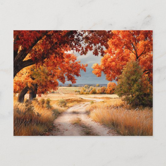 秋の自然の風景 紅葉の風景 ポストカード (正面)