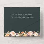 秋の自然フローラエメラルドグリーン結婚ズ オールインワン招待状 (裏面)