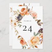 秋の自然フローラテーブル番号カード プログラム (正面/裏面)