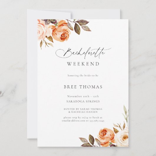 秋の自然フローラバチェロレッテ週末 招待状 (正面)