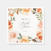 秋の自然フローラブライダルシャワー スタンダードカクテルナプキン (正面)