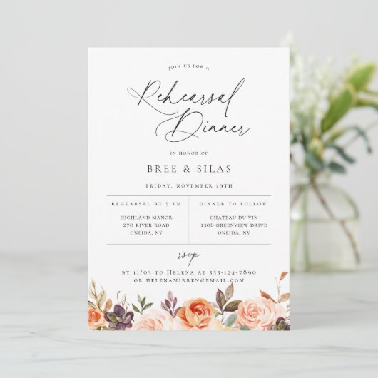 秋の自然フローラリハーサルディナー招待状 案内状 (スタンド正面)