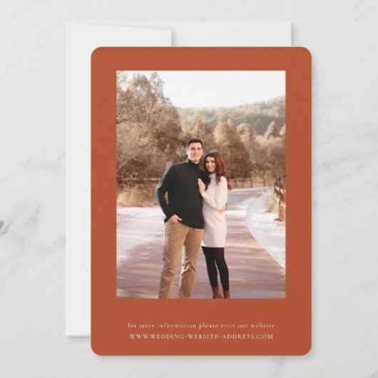 秋の自然フローラ写真の保存日付 セーブザデート (裏面)