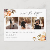 秋の自然フローラ写真の保存日付 ポストカード (正面)