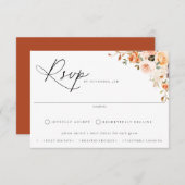 秋の自然フローラ食事選択結婚式RSVPカード 出欠カード (正面/裏面)