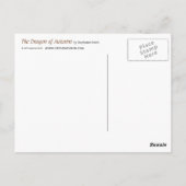 秋の自然幻想アート オレンジのドラゴン ポストカード (裏面)