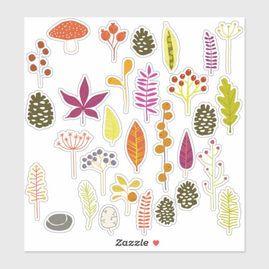 秋の自然 シール (シート)