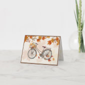 秋の自転車の旅 グリーティングカード ノートカード (正面)